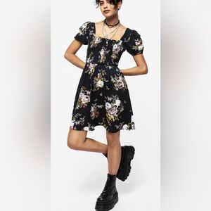 Disturbia Black Floral Mini Dress